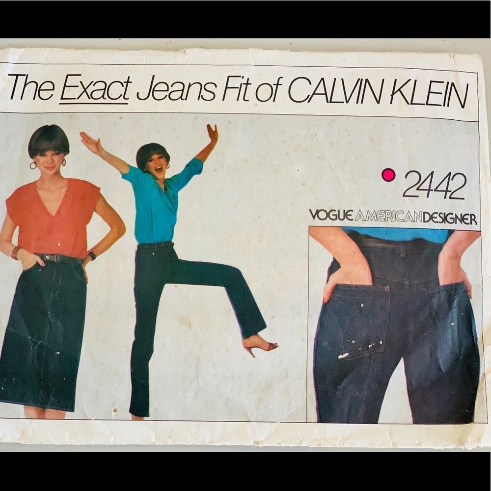 Vintage sewing pattern. Calvin Klein Jeans